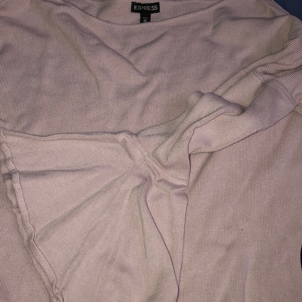 light pink bell sleeve sweater